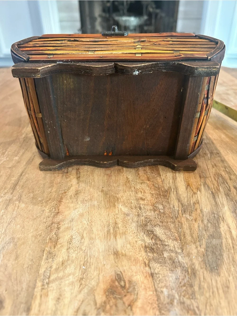 Rustic Brown Woven Bamboo Jewelry/Trinket Chest